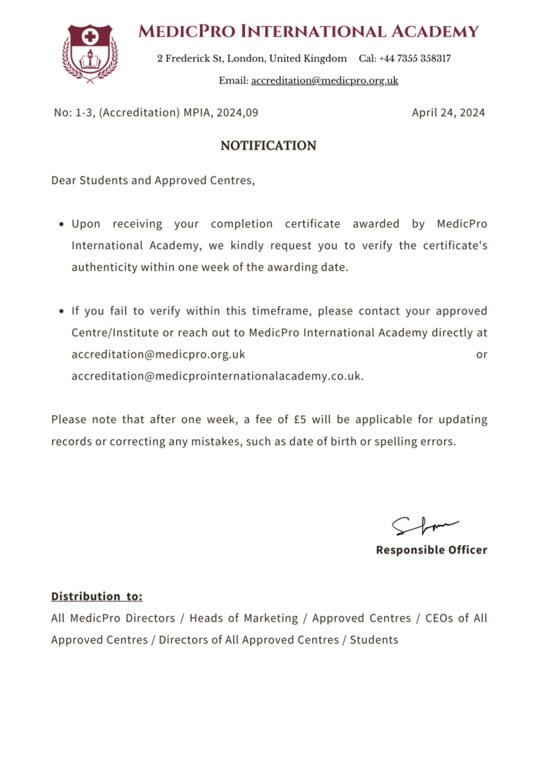 Verifying Notification Certificate Verification Notification β Action Required β MedicPro ...